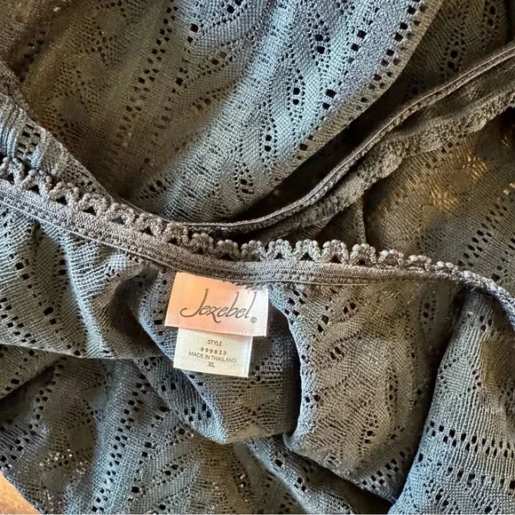 NWOT Jezebel by Felina black lace halter bodysuit XL - Picture 7 of 10